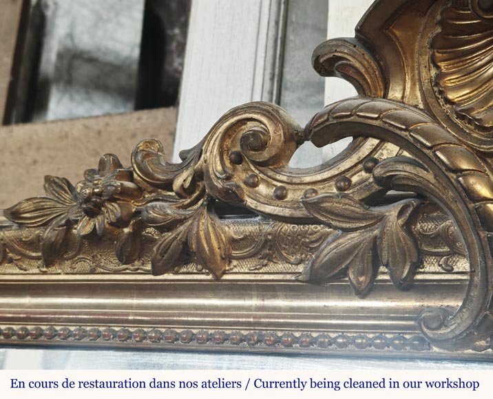  Regency style gilded trumeau, topped with a shell-3