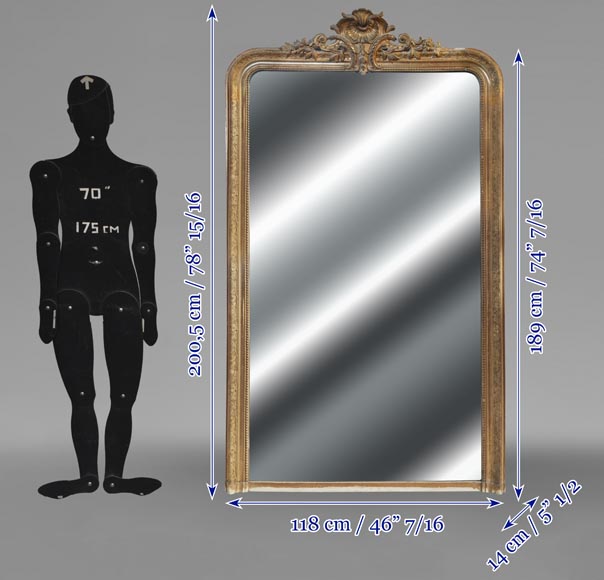  Regency style gilded trumeau, topped with a shell-7