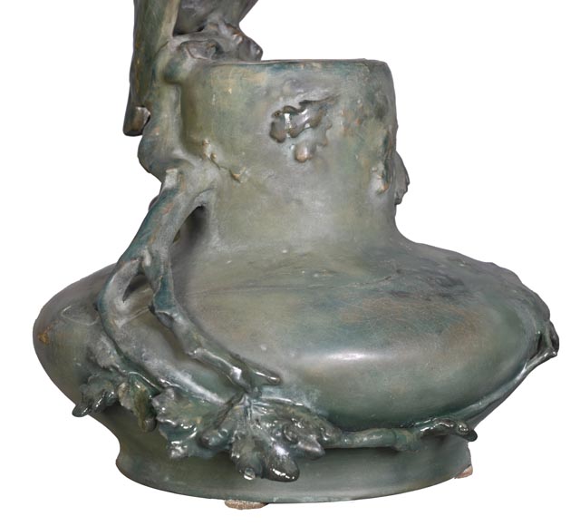 Eduard STELLMACHER for Amphora, Ceramic owl vase, circa 1900-7