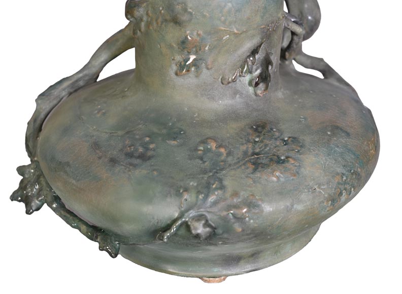 Eduard STELLMACHER for Amphora, Ceramic owl vase, circa 1900-8