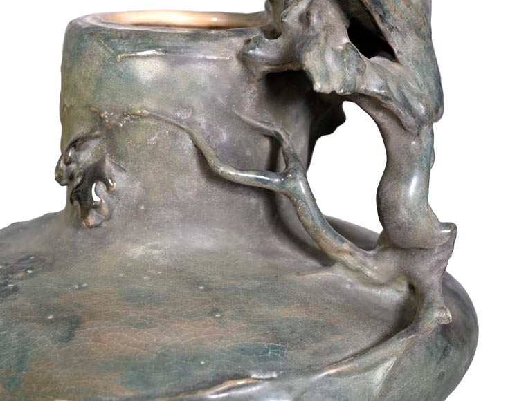 Eduard STELLMACHER for Amphora, Ceramic owl vase, circa 1900-9