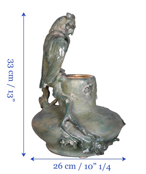 Eduard STELLMACHER for Amphora, Ceramic owl vase, circa 1900-13