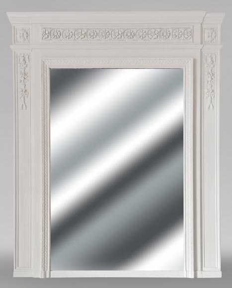 Louis XVI style trumeau decorated with a frieze of flowers Louis XVI style trumeau decorated with a frieze of flowers-0