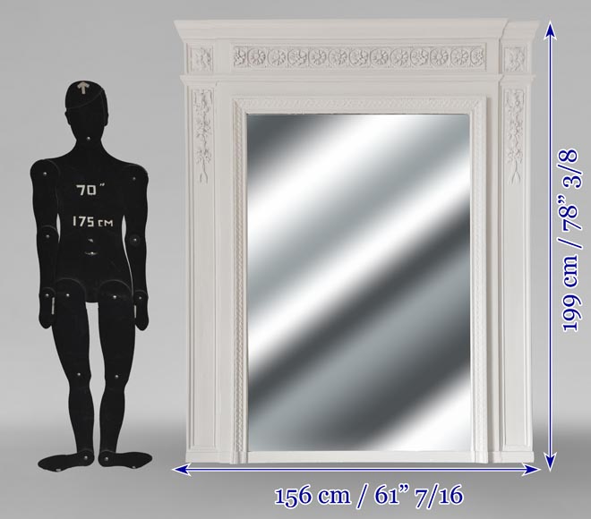 Louis XVI style trumeau decorated with a frieze of flowers Louis XVI style trumeau decorated with a frieze of flowers-1