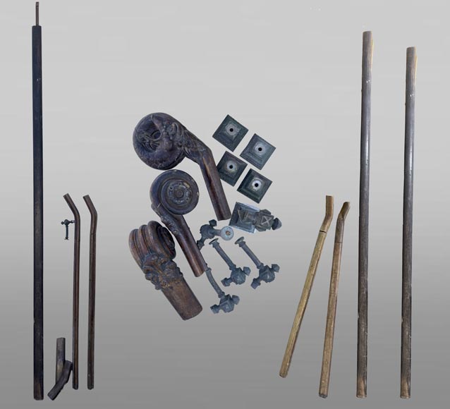 Carved Mahogany Stair Handrail, Napoleon III Period Carved Mahogany Stair Handrail, Napoleon III Period-0