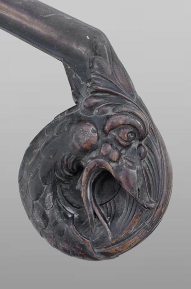 Carved Mahogany Stair Handrail, Napoleon III Period Carved Mahogany Stair Handrail, Napoleon III Period-5