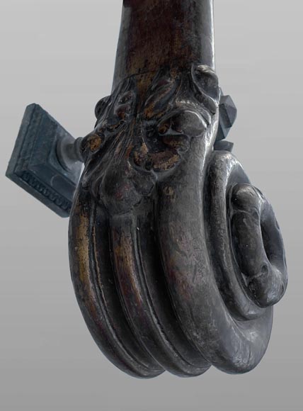 Carved Mahogany Stair Handrail, Napoleon III Period Carved Mahogany Stair Handrail, Napoleon III Period-6