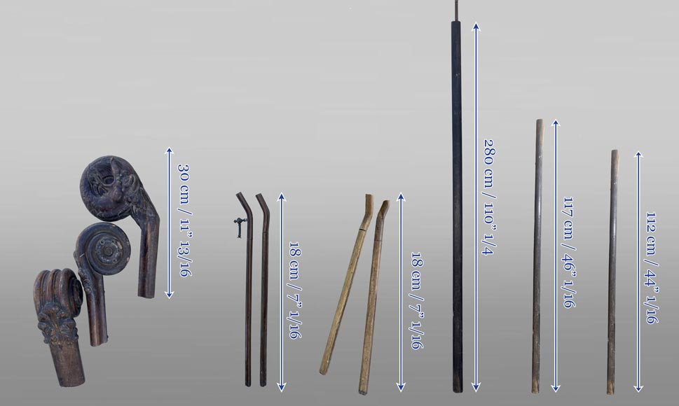 Carved Mahogany Stair Handrail, Napoleon III Period Carved Mahogany Stair Handrail, Napoleon III Period-7