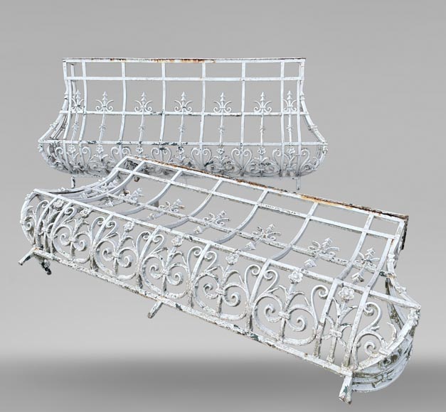 Pair of Cast Iron Balconies, Napoleon III Period Pair of Cast Iron Balconies, Napoleon III Period-0