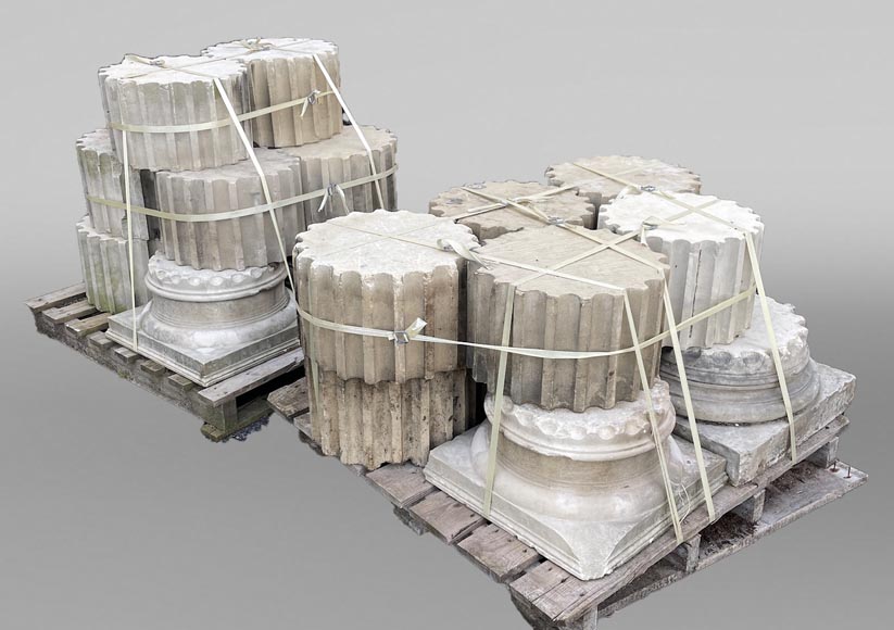 Pair of Fluted Stone Columns – Doric Style, Late 18th Century-8