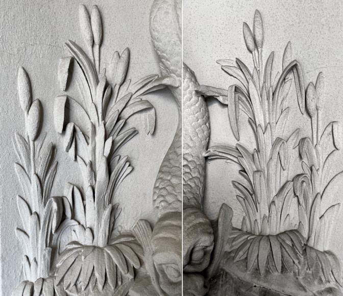 Indoor Fountain with Dolphin Motif – Carved Stuccowork and Corton Marble Stone, 18th Century-5