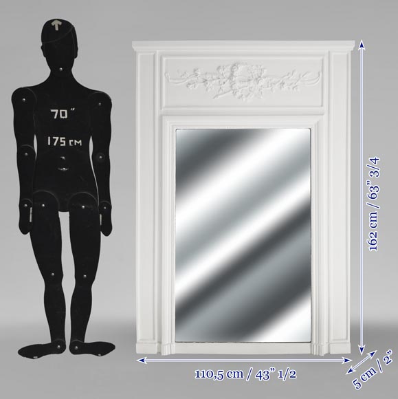 Louis XVI style trumeau decorated with a floral arch Louis XVI style trumeau decorated with a floral arch-6