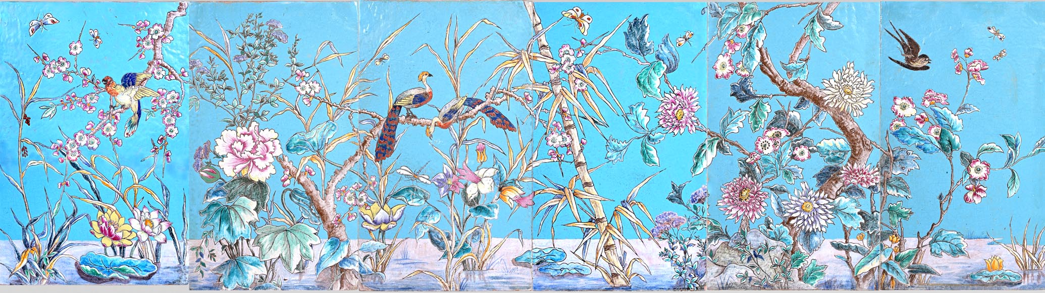 Eugène COLLINOT, Decorative Japanese-style earthenware plaques Eugène COLLINOT, Decorative Japanese-style earthenware plaques-1