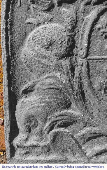 Cast iron fireback with the coat of arms of the Dauphin of France-3