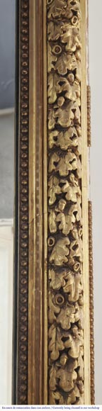 Napoleon III style gilded trumeau decorated with a frieze of oak leaves-3