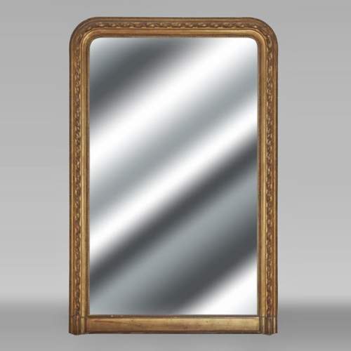 Louis XVI style gilded trumeau with ribbon and pearl decoration