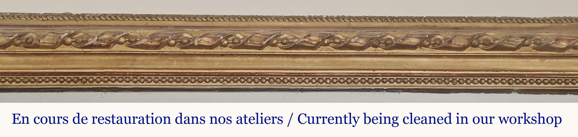 Louis XVI style gilded trumeau with ribbon and pearl decoration Louis XVI style gilded trumeau with ribbon and pearl decoration-1