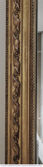 Louis XVI style gilded trumeau with ribbon and pearl decoration Louis XVI style gilded trumeau with ribbon and pearl decoration-3