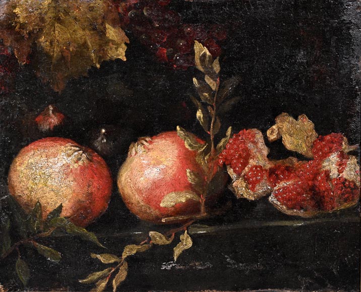 Still life with pomegranates and grapes, Italian school, 17th century Still life with pomegranates and grapes, Italian school, 17th century-1