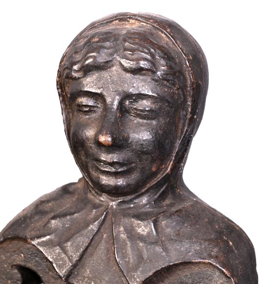 Pair of Cast Iron Andirons 