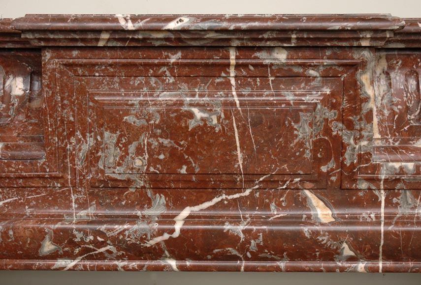 Antique Louis XIV style marble mantel with acroterion Antique Louis XIV style marble mantel with acroterion-1