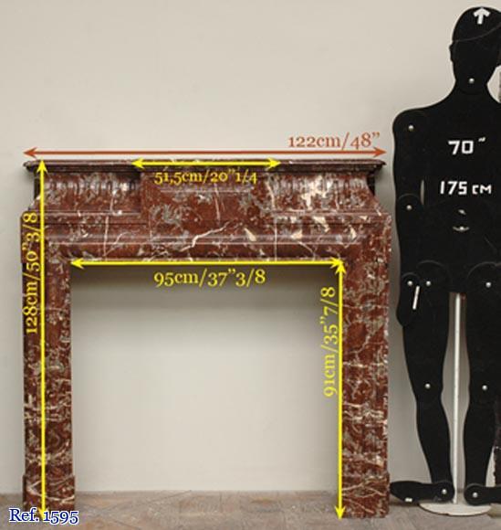 Antique Louis XIV style marble mantel with acroterion Antique Louis XIV style marble mantel with acroterion-8