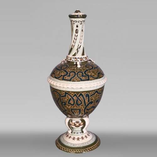 JOUNEAU Prosper – Large Hispano-Moorish Pierced Vase, Parthenay, 1889