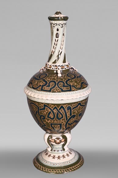 JOUNEAU Prosper – Large Hispano-Moorish Pierced Vase, Parthenay, 1889 JOUNEAU Prosper – Large Hispano-Moorish Pierced Vase, Parthenay, 1889-0