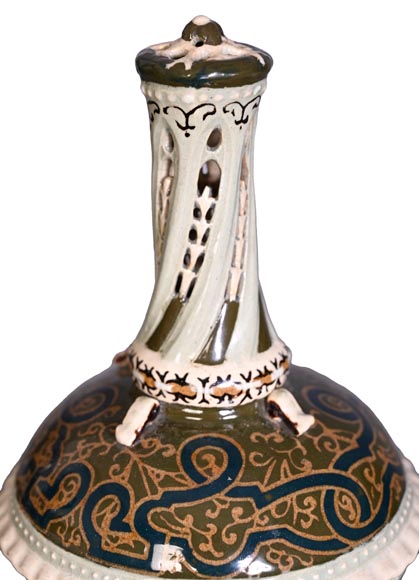 JOUNEAU Prosper – Large Hispano-Moorish Pierced Vase, Parthenay, 1889 JOUNEAU Prosper – Large Hispano-Moorish Pierced Vase, Parthenay, 1889-1