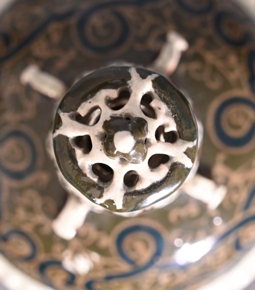 JOUNEAU Prosper – Large Hispano-Moorish Pierced Vase, Parthenay, 1889 JOUNEAU Prosper – Large Hispano-Moorish Pierced Vase, Parthenay, 1889-2