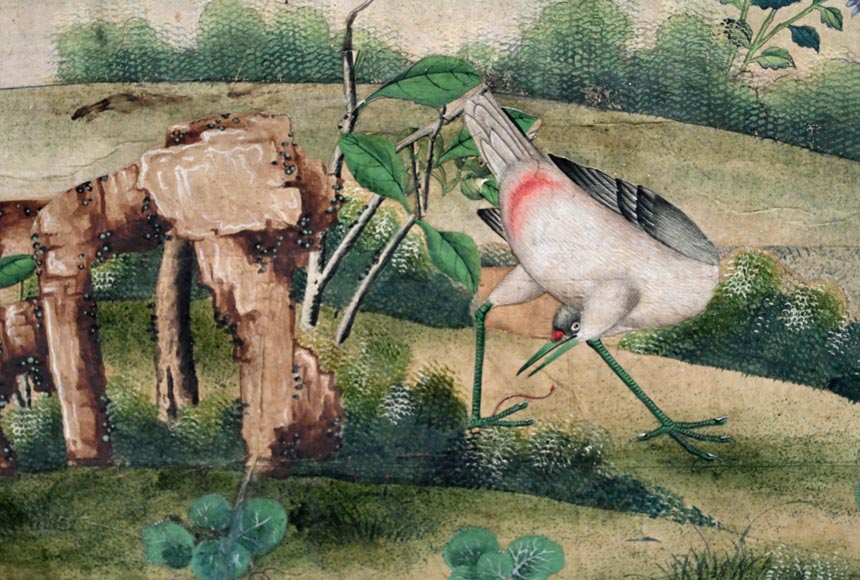 Five wallpaper panels, China, 18th century-11