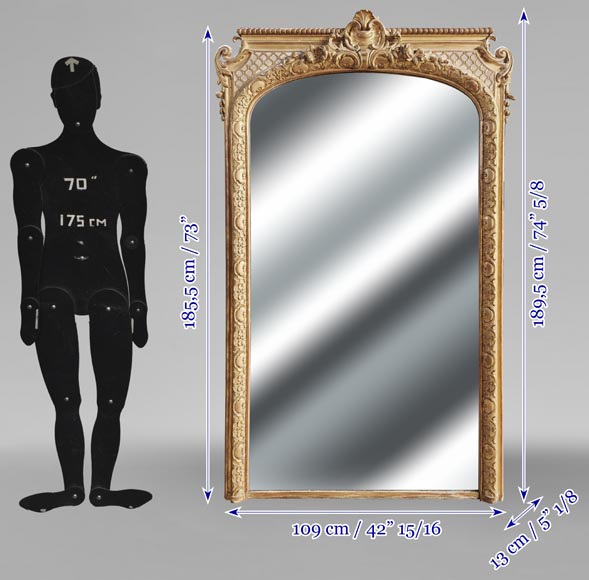 Gilded Regency-style trumeau, richly decorated Gilded Regency-style trumeau, richly decorated-7