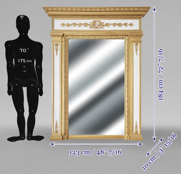 Louis XVI style trumeau enhanced with gold paint-5