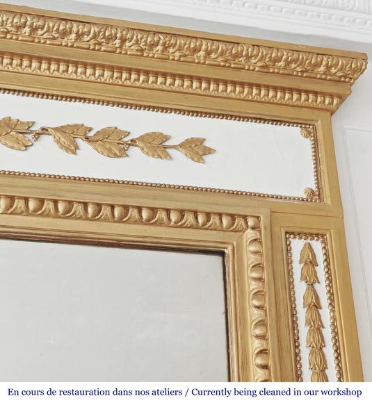 Louis XVI style trumeau enhanced with gold paint-2