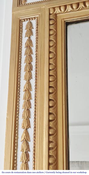 Louis XVI style trumeau enhanced with gold paint-4