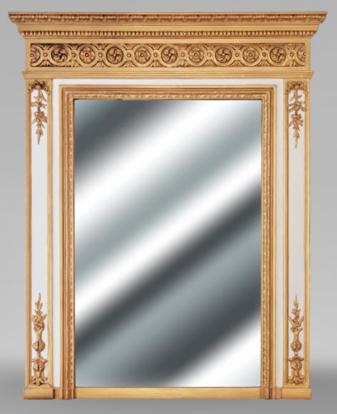 Louis XVI style trumeau enhanced with gold paint Louis XVI style trumeau enhanced with gold paint-0