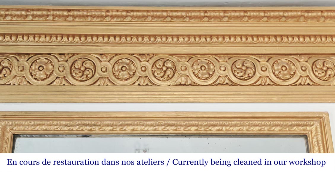 Louis XVI style trumeau enhanced with gold paint Louis XVI style trumeau enhanced with gold paint-1