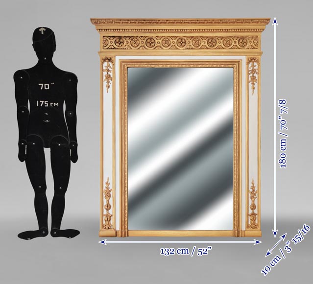 Louis XVI style trumeau enhanced with gold paint Louis XVI style trumeau enhanced with gold paint-6