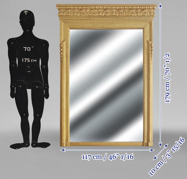 Louis XVI style trumeau enhanced with gold paint-5