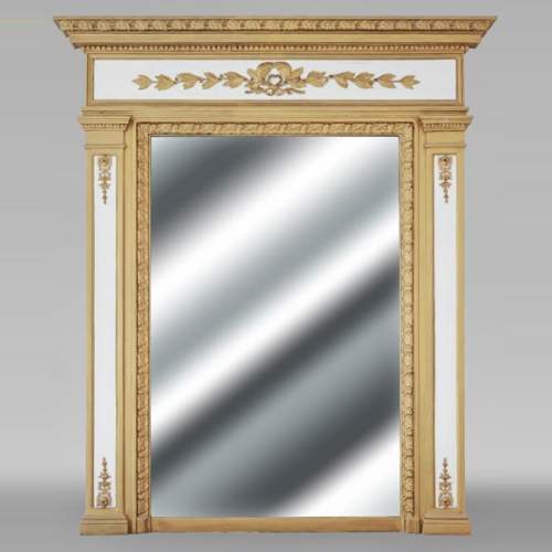 Louis XVI style trumeau enhanced with gold paint