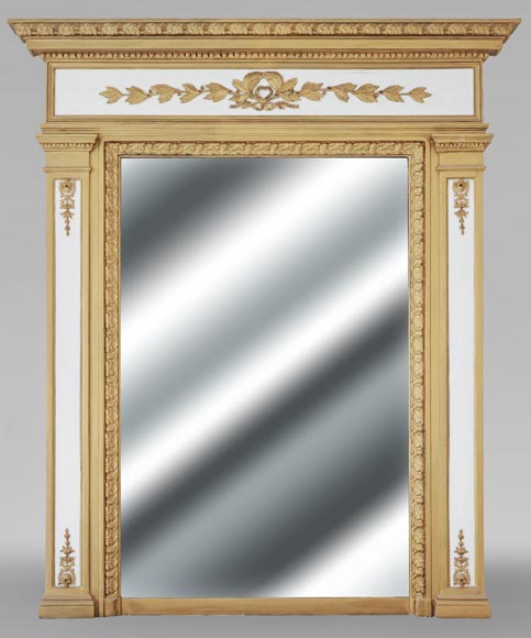 Louis XVI style trumeau enhanced with gold paint-0