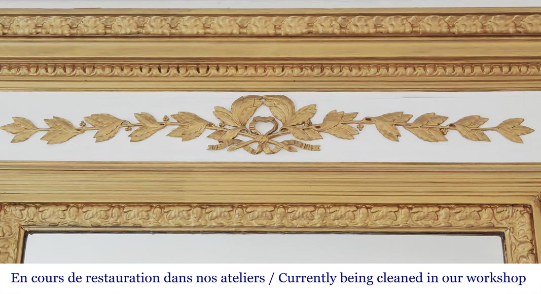 Louis XVI style trumeau enhanced with gold paint-1