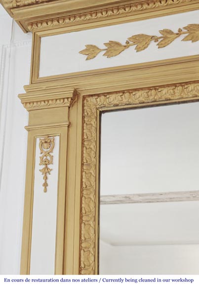 Louis XVI style trumeau enhanced with gold paint-2