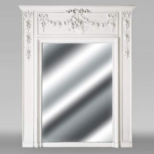 Louis XVI style trumeau decorated with floral garlands