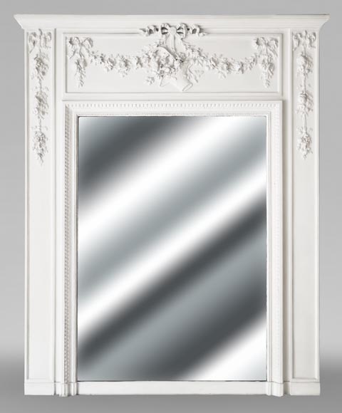 Louis XVI style trumeau decorated with floral garlands-0