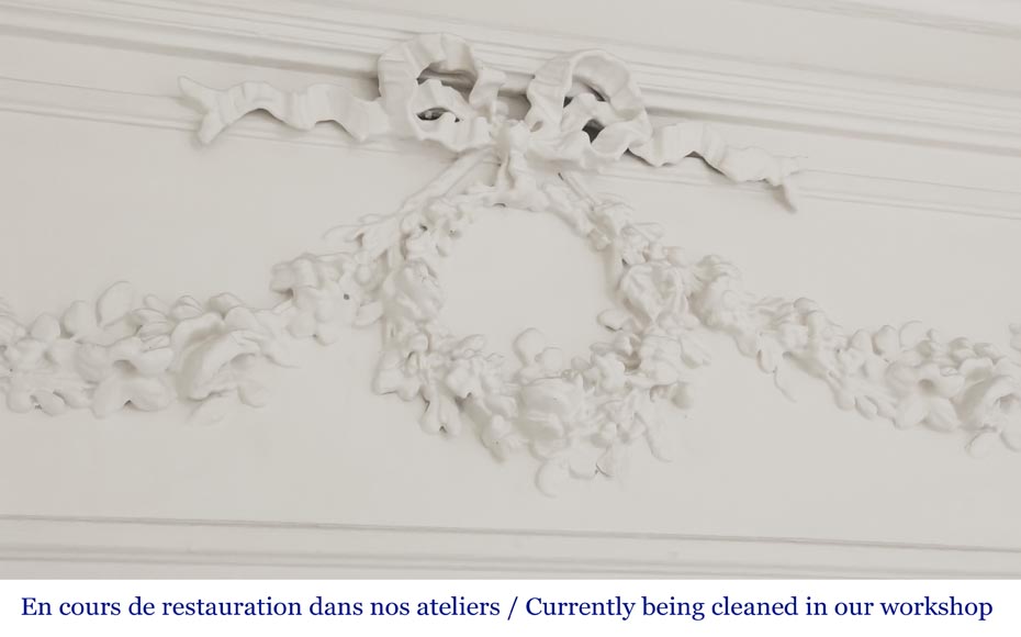 Louis XVI style trumeau decorated with a floral wreath-2