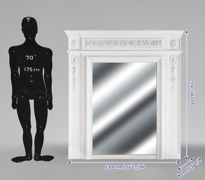 Louis XVI style trumeau decorated with a floral frieze-6