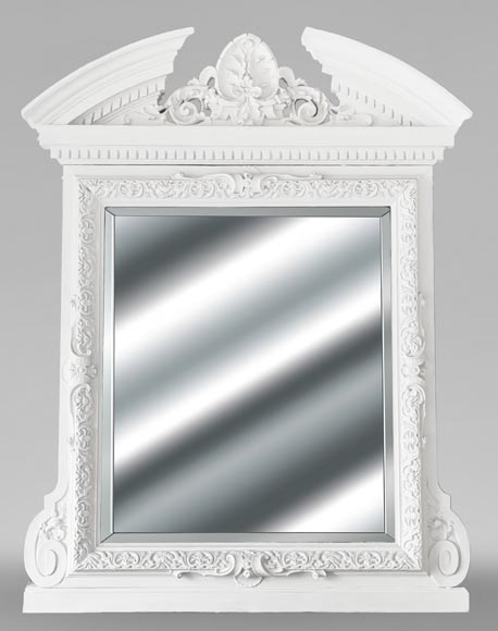 A richly decorated Napoleon III style trumeau, surmounted by a pediment A richly decorated Napoleon III style trumeau, surmounted by a pediment-0