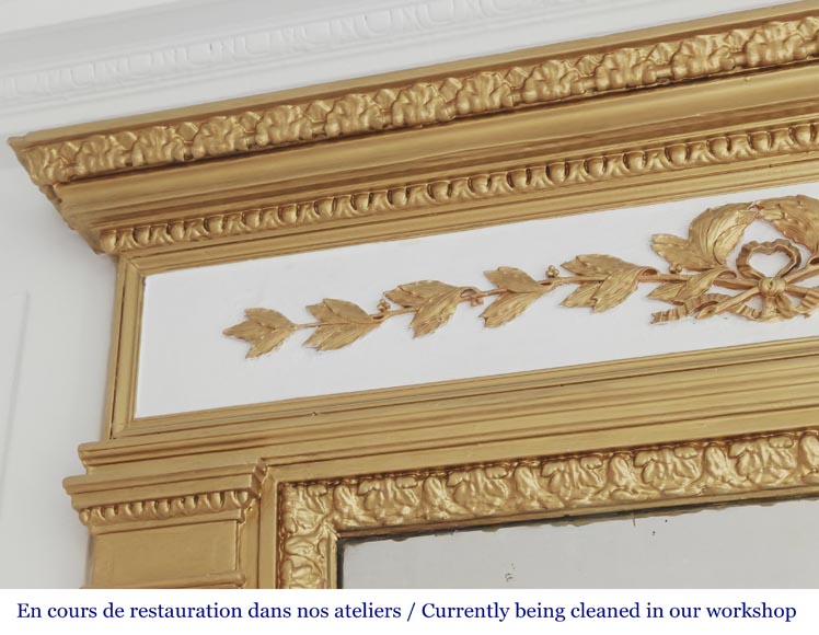 Louis XVI style trumeau enhanced with gold paint-4