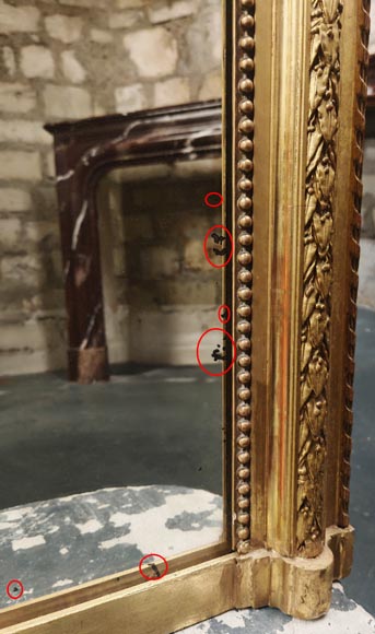 Gilded Louis XVI style trumeau with musical instruments Gilded Louis XVI style trumeau with musical instruments-7